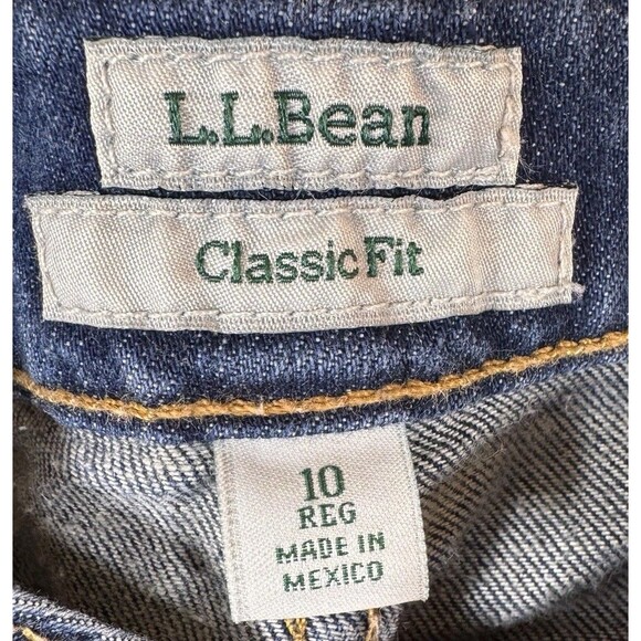 L.L. Bean Classic Fit Jeans size 10 Blue Denim Straight Leg 284078 Stretch Y2K - Picture 6 of 10